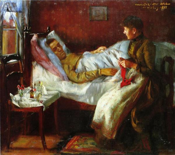 Franz Heinrich Corinth On His Sickbed by Lovis Corinth