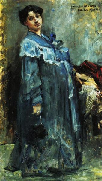 In A Silk Robe by Lovis Corinth