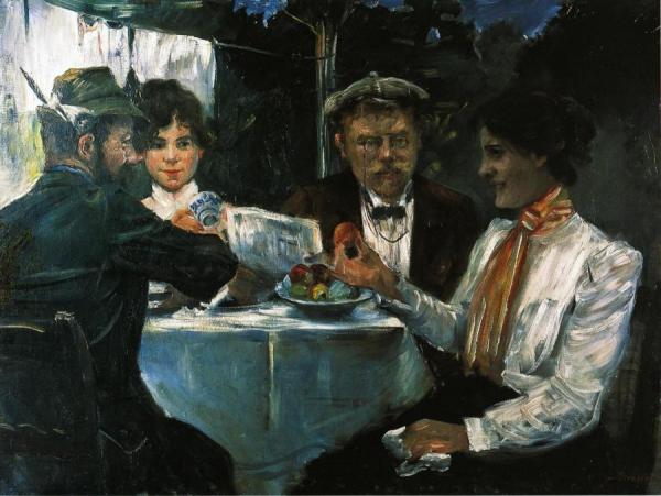 In Max Halbe's Garden by Lovis Corinth
