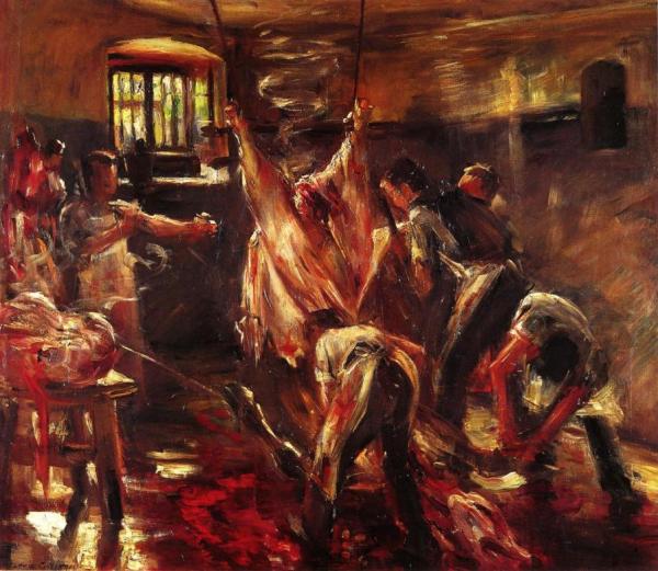 In The Slaughter House by Lovis Corinth