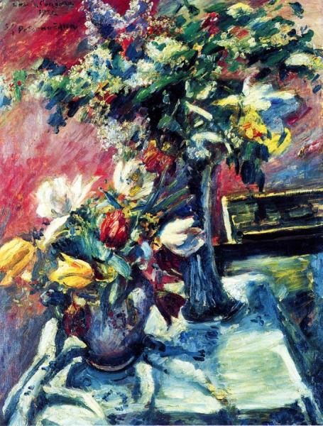 Lilac And Tulips by Lovis Corinth