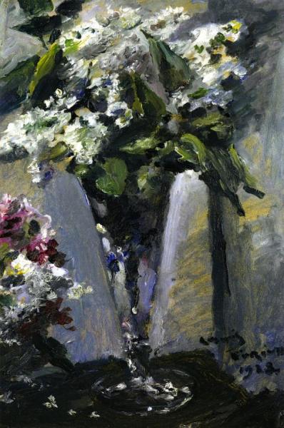 Lilacs In A Glass Vase by Lovis Corinth