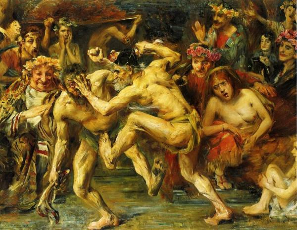 Odysseus Fighting With The Beggar by Lovis Corinth