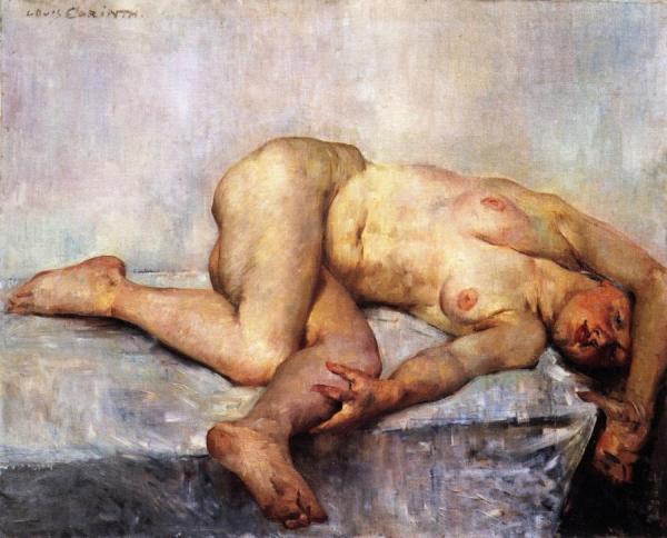Reclining Female Nude by Lovis Corinth