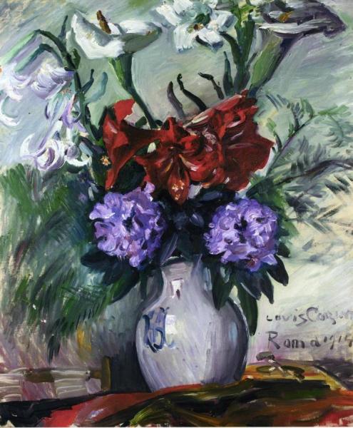 Roman Flowers In A Jug by Lovis Corinth