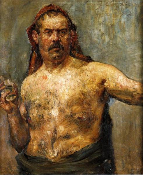 Self Portrait With A Glass by Lovis Corinth
