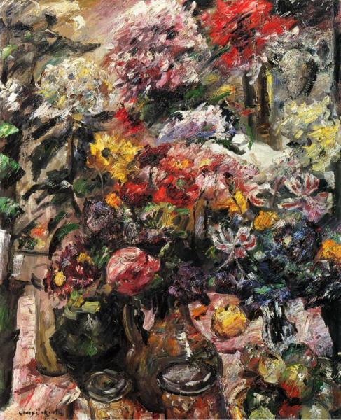 Still Life With Chrysanthemums And Amaryllis by Lovis Corinth