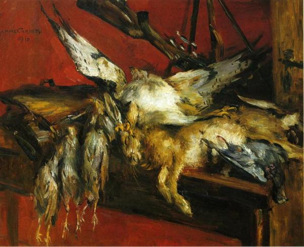 Still Life With Hare And Partridges by Lovis Corinth