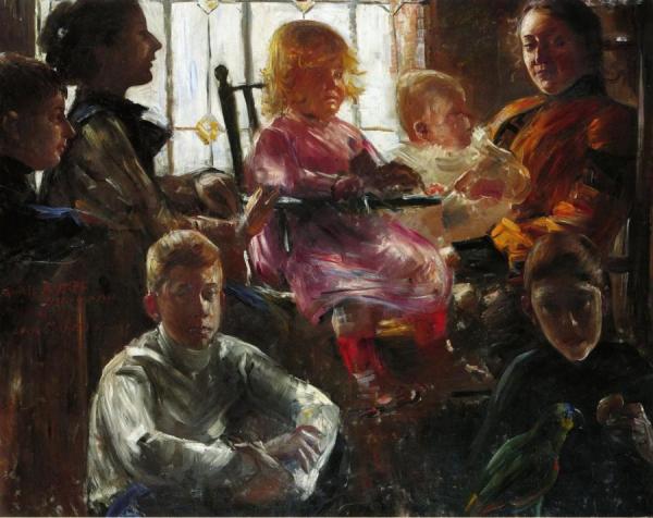 The Family Of The Painter Fritz Rumpf by Lovis Corinth