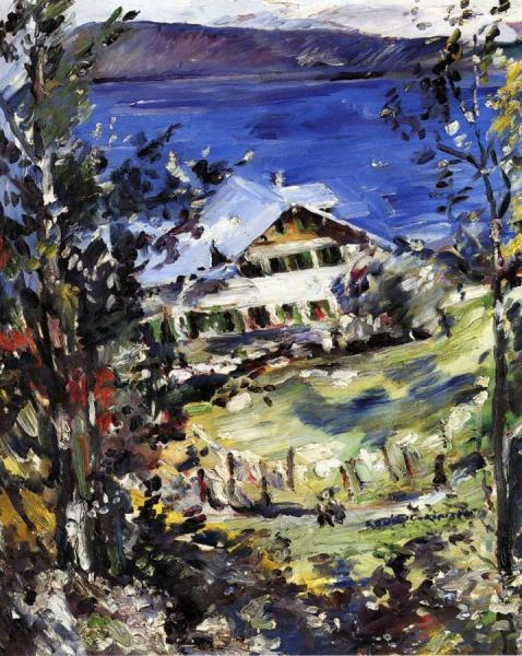 The Walchensee, Country House With Washing On The Line by Lovis Corinth