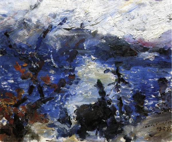 The Walchensee, Mountains Wreathed In Cloud by Lovis Corinth