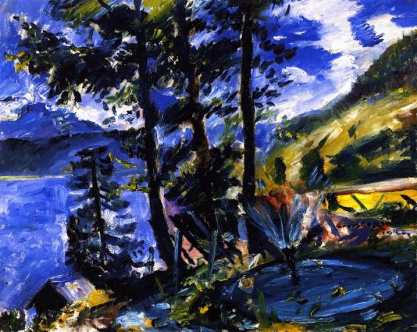Walchensee With Fountain by Lovis Corinth