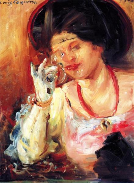 Woman With A Glass Of Wine by Lovis Corinth