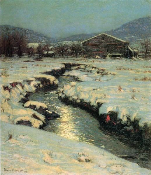 Woodstock Meadows In Winter by Lowell Birge Harrison Oil Painting Reproductions