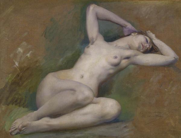 Study For The Figure Of Spring At L'opÉra Comique, Paris by Luc Olivier Merson