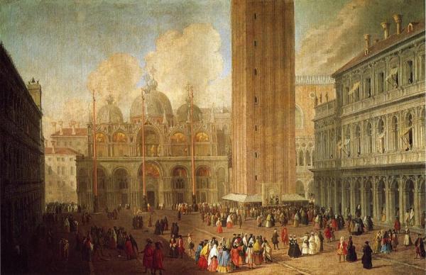 Piazza San Marco, Looking East by Luca Carlevaris