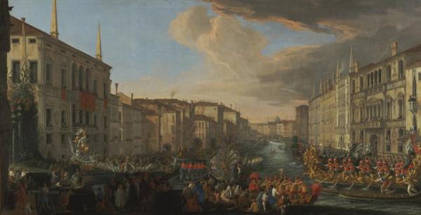 Regatta On The Grand Canal In Honour Of Frederick Iv, King Of Denmark by Luca Carlevaris