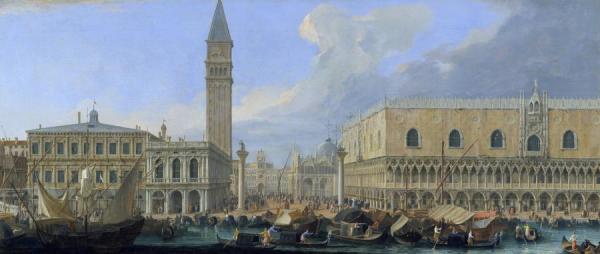 The Molo, Venice, From The Bacino Di San Marco by Luca Carlevaris