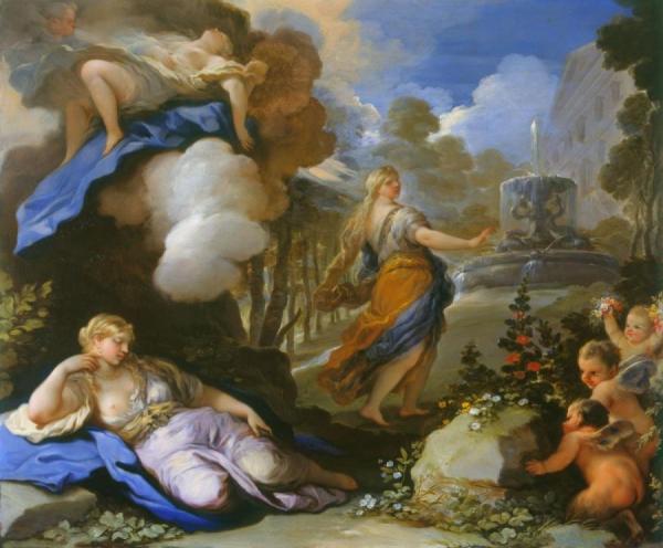 Psyche Transported And Discovering Cupid's Palace by Luca Giordano