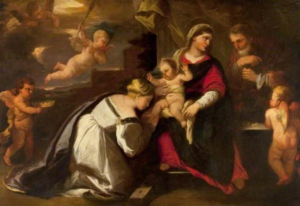 The Holy Family by Luca Giordano Oil Painting Reproductions