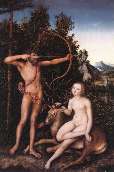 Apollo And Diana by Lucas Cranach The Elder