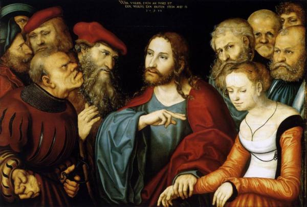Christ And The Adulteress by Lucas Cranach The Elder