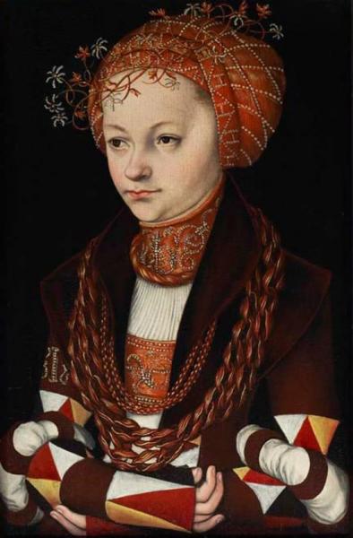 Portrait Of Marie Von Sachsen by Lucas Cranach The Elder