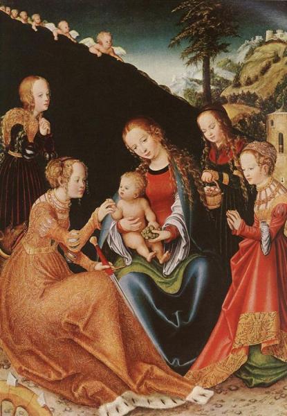The Mystic Marriage Of St Catherine by Lucas Cranach The Elder