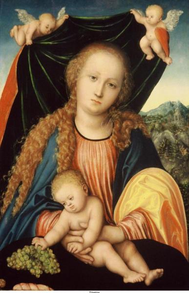 Virgin And Child With Grapes by Lucas Cranach The Elder