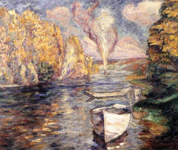 River Scene by Lucie Cousturier Oil Painting Reproductions