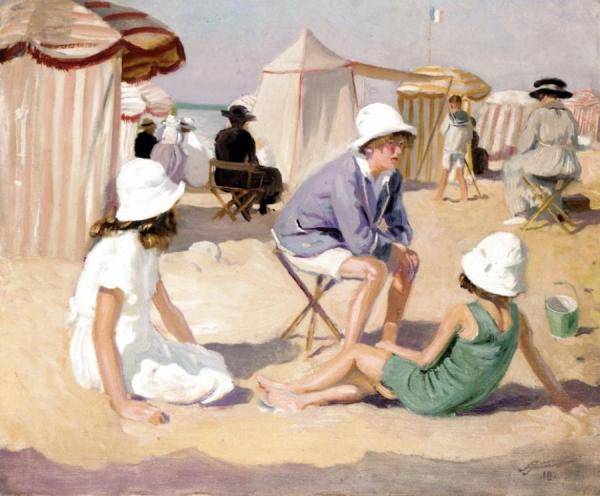 La Plage à Villers Sur Mer by Lucien Jonas