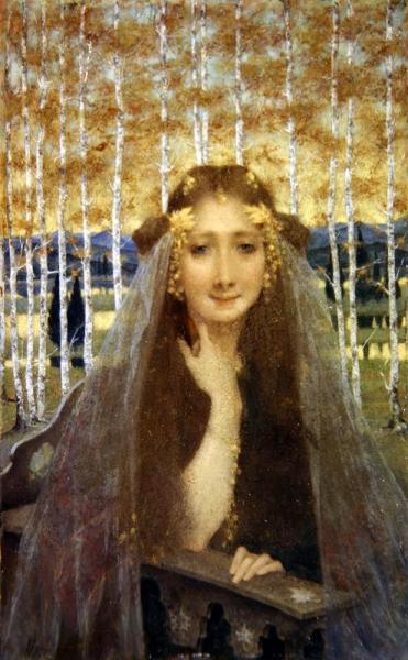 Autumn Bride by Lucien Lévy-dhurmer Oil Painting Reproductions