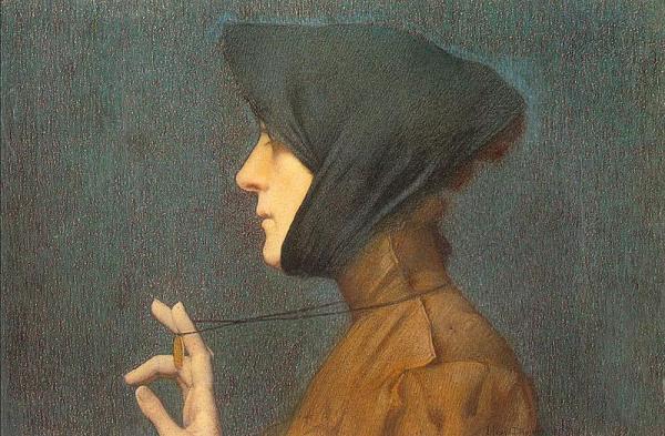 La Femme à La Médaille by Lucien Lévy-dhurmer Oil Painting Reproductions