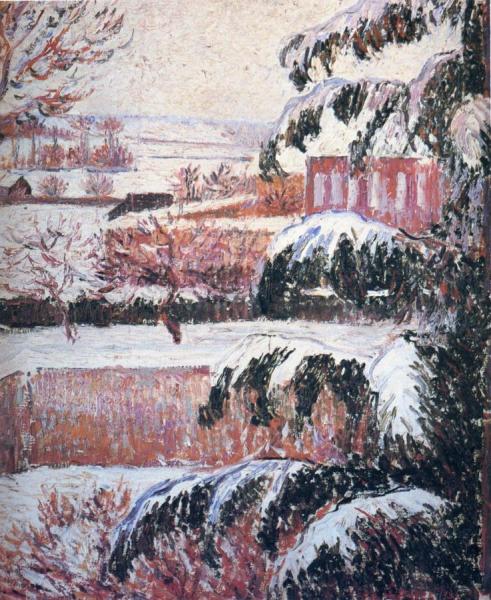 Effet De Neige, Eragny by Lucien Pissarro