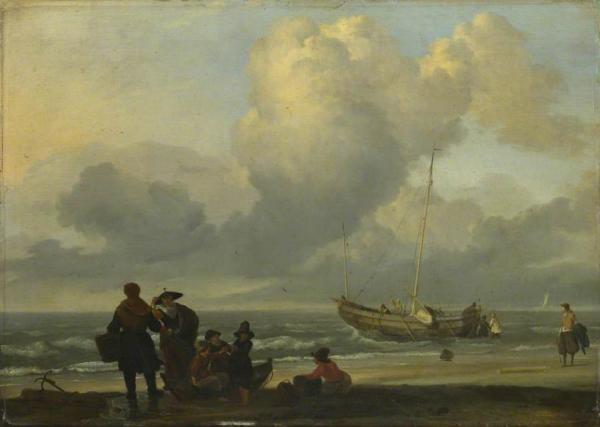A Beach Scene With Fishermen by Ludolf Bakhuizen Oil Painting Reproductions