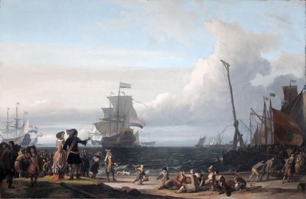 Dutch Ships In The Roadstead Of Texel by Ludolf Bakhuizen