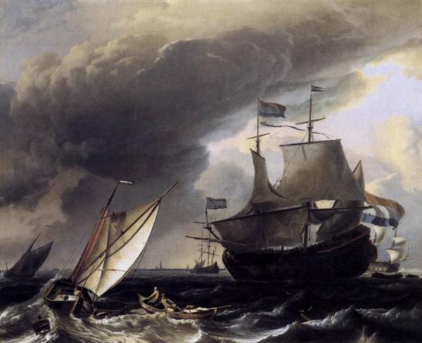 Dutch Vessels On The Sea At Amsterdam by Ludolf Bakhuizen Oil Painting Reproductions