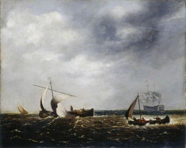 Fishing Boats by Ludolf Bakhuizen
