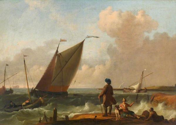 Off The Estuary, Seascape by Ludolf Bakhuizen