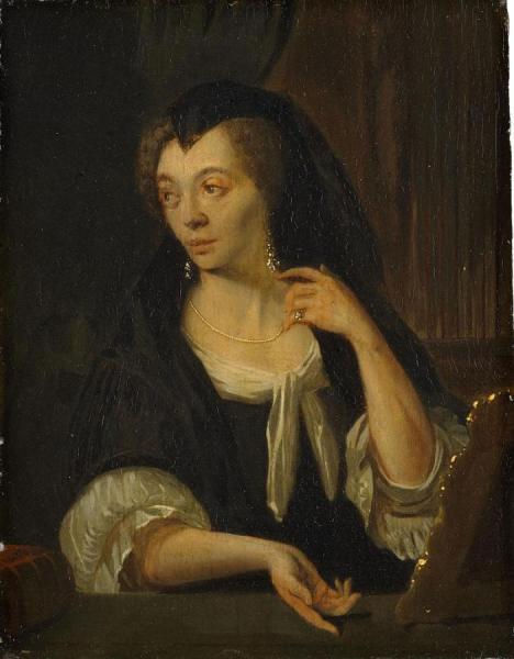 Portrait Of Anna De Hooghe, The Painter's Fourth Wife by Ludolf Bakhuizen