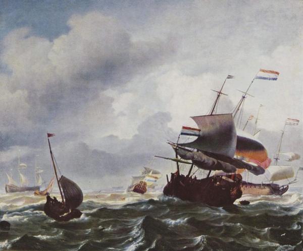 Ships In Storm by Ludolf Bakhuizen Oil Painting Reproductions