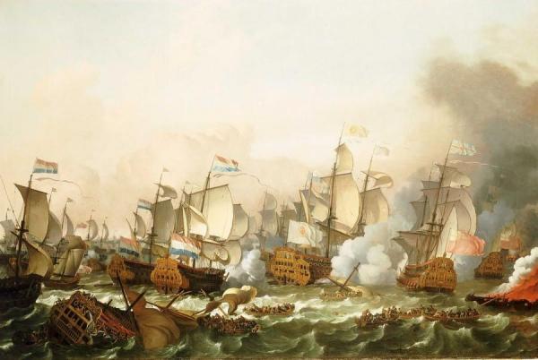 The Battle Of Barfleur, 19 May 1692 by Ludolf Bakhuizen
