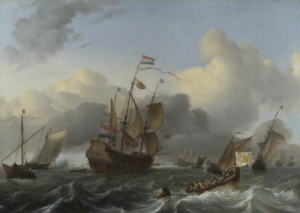 The Eendracht And A Fleet Of Dutch Men-of-war by Ludolf Bakhuizen Oil Painting Reproductions