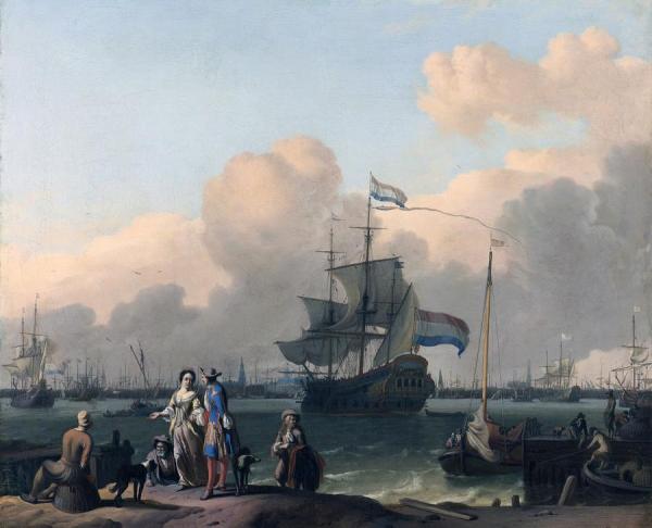 The Frigate 'de Ploeg' In Amsterdam by Ludolf Bakhuizen