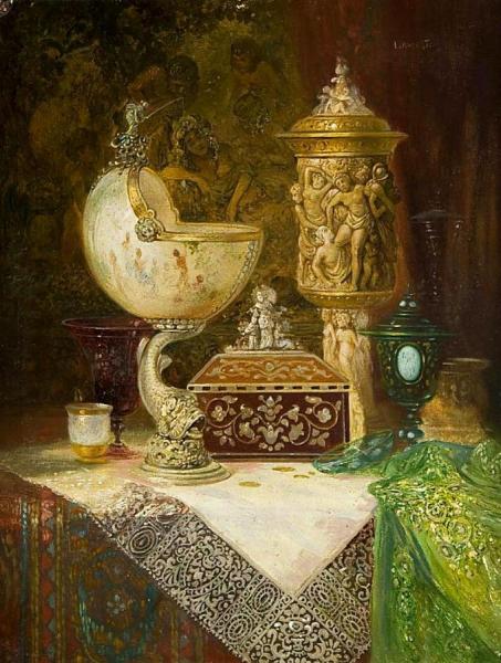 Still Life With Renaissance Goblets by Ludwig Augustin