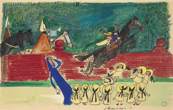 Ludwig Bemelmans Pepito Gets Mounted, And Madeline With Him