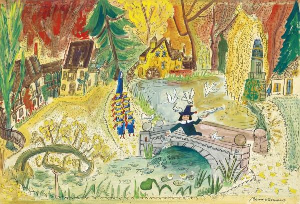 Ludwig Bemelmans The Hameau Of Marie Antoinette Versailles (he Almost Turned Into A Saint In Fact)