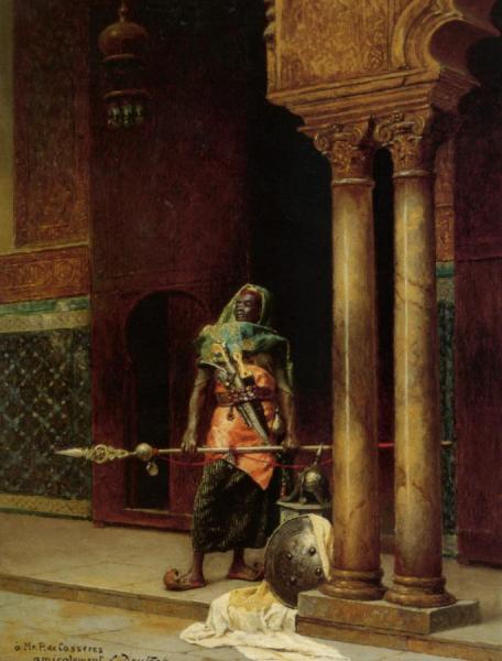 A Nubian Guard by Ludwig Deutsch Oil Painting Reproductions