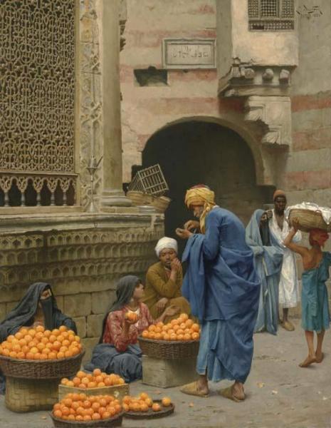 The Orange Seller, Cairo by Ludwig Deutsch Oil Painting Reproductions