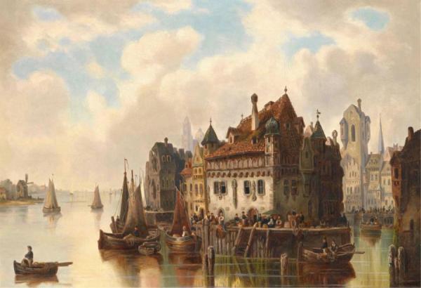 Rotterdam Scene by Ludwig Hermann